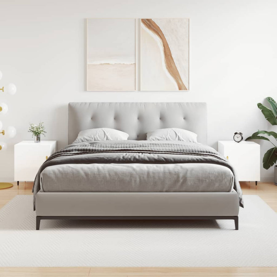 Nachtkastjes 2 St 40X40X50 Cm Bewerkt Hout Hoogglans Wit