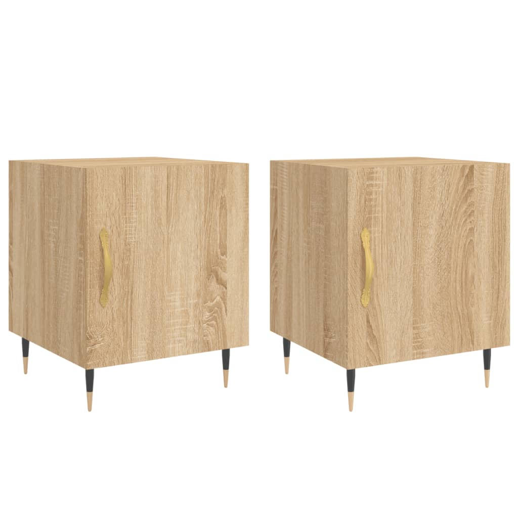 Nachtkastjes 2 St 40X40X50 Cm Bewerkt Hout Sonoma Eikenkleurig