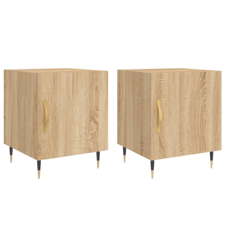 Nachtkastjes 2 St 40X40X50 Cm Bewerkt Hout Sonoma Eikenkleurig