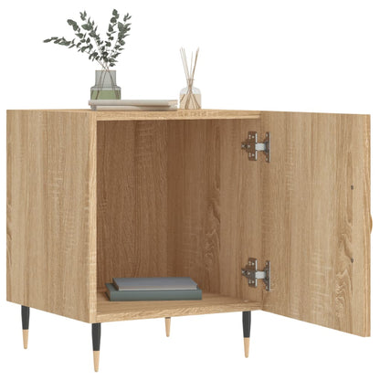 Nachtkastjes 2 St 40X40X50 Cm Bewerkt Hout Sonoma Eikenkleurig