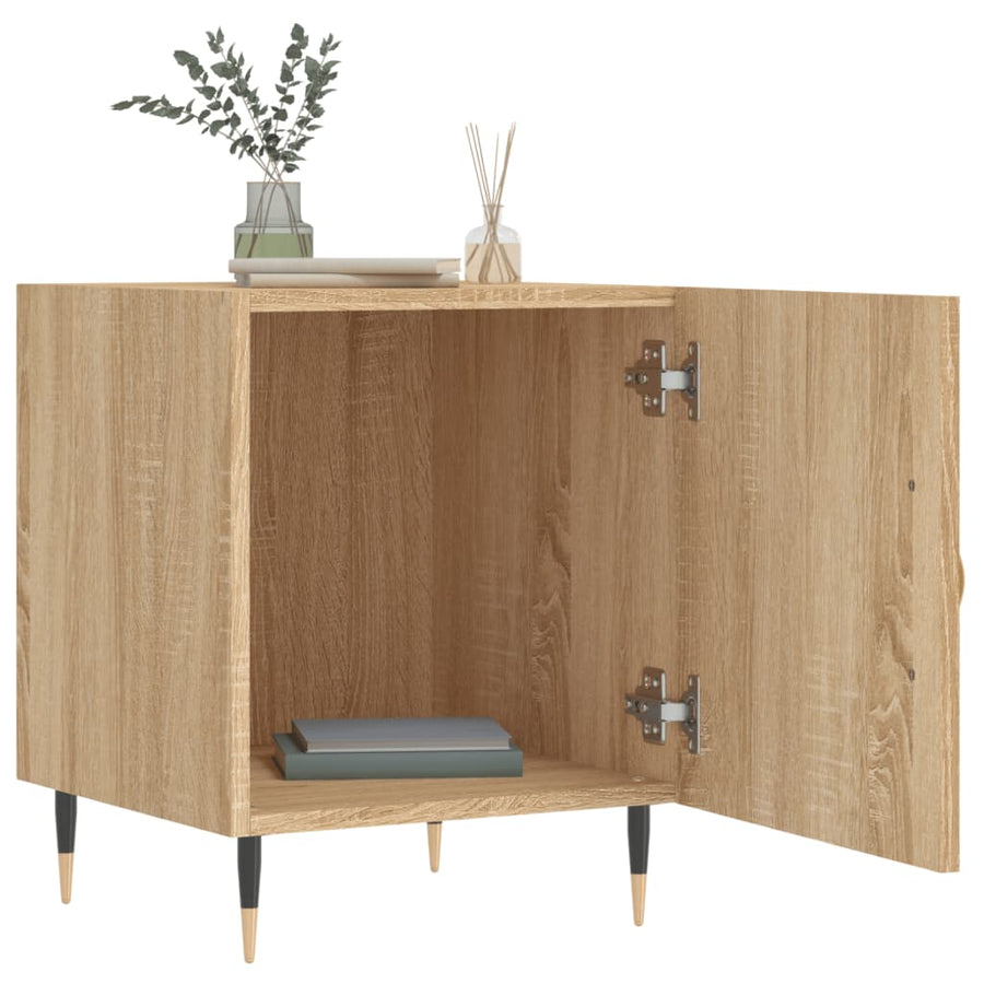 Nachtkastjes 2 St 40X40X50 Cm Bewerkt Hout Sonoma Eikenkleurig