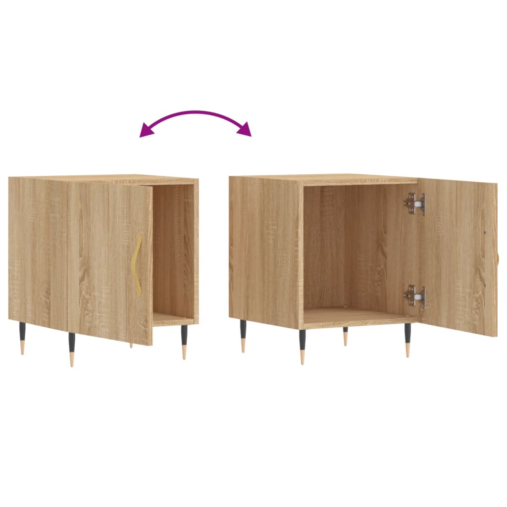 Nachtkastjes 2 St 40X40X50 Cm Bewerkt Hout Sonoma Eikenkleurig
