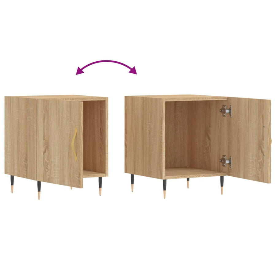 Nachtkastjes 2 St 40X40X50 Cm Bewerkt Hout Sonoma Eikenkleurig