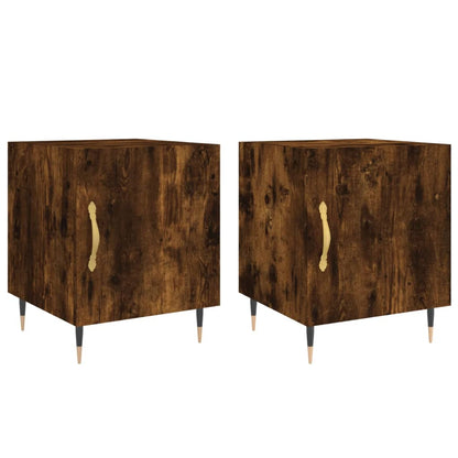 Nachtkastjes 2 St 40X40X50 Cm Bewerkt Hout Gerookt Eikenkleurig