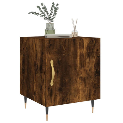 Nachtkastjes 2 St 40X40X50 Cm Bewerkt Hout Gerookt Eikenkleurig