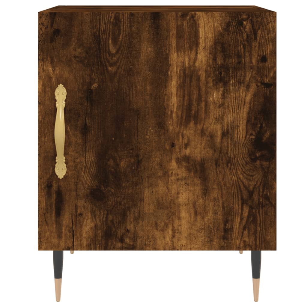 Nachtkastjes 2 St 40X40X50 Cm Bewerkt Hout Gerookt Eikenkleurig