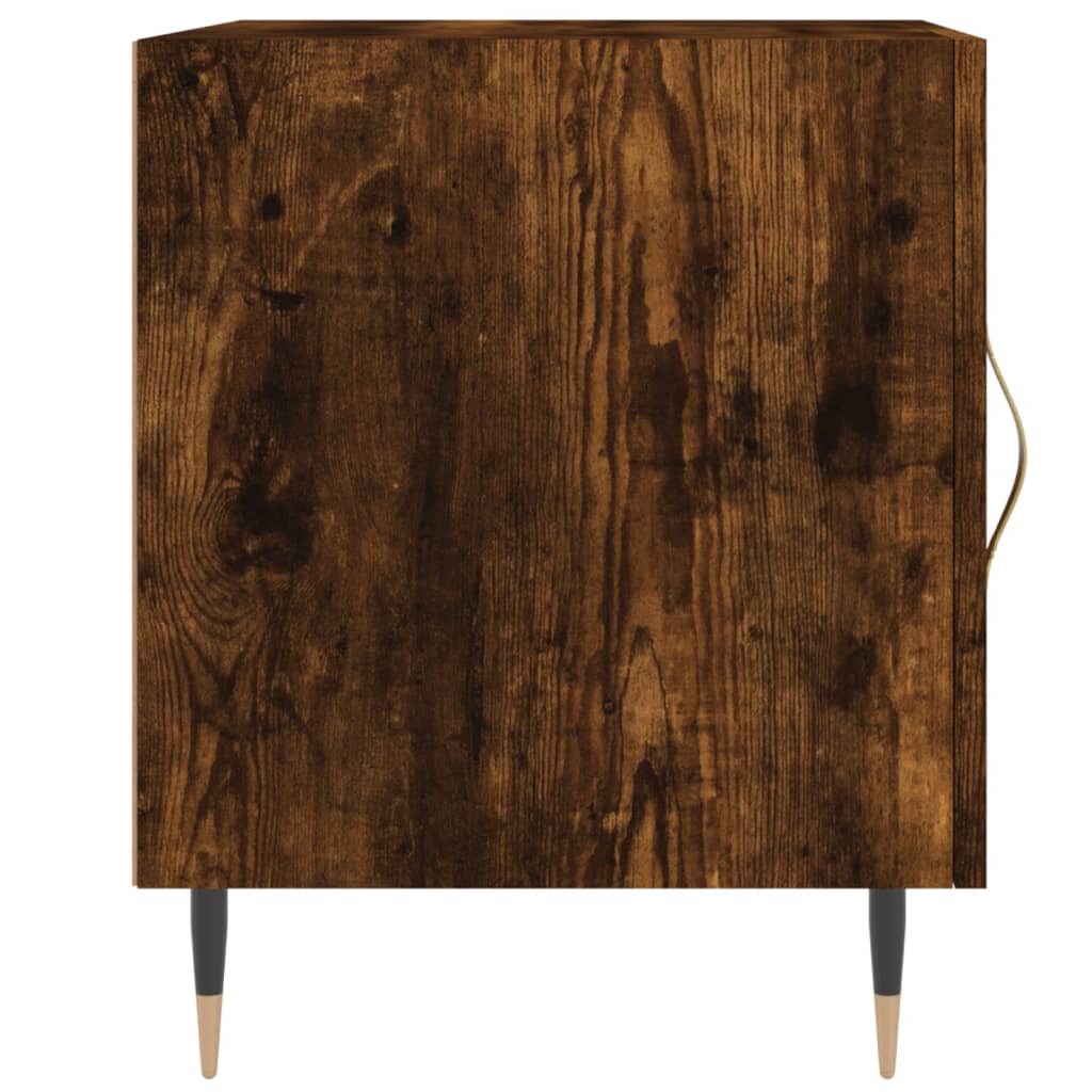 Nachtkastjes 2 St 40X40X50 Cm Bewerkt Hout Gerookt Eikenkleurig