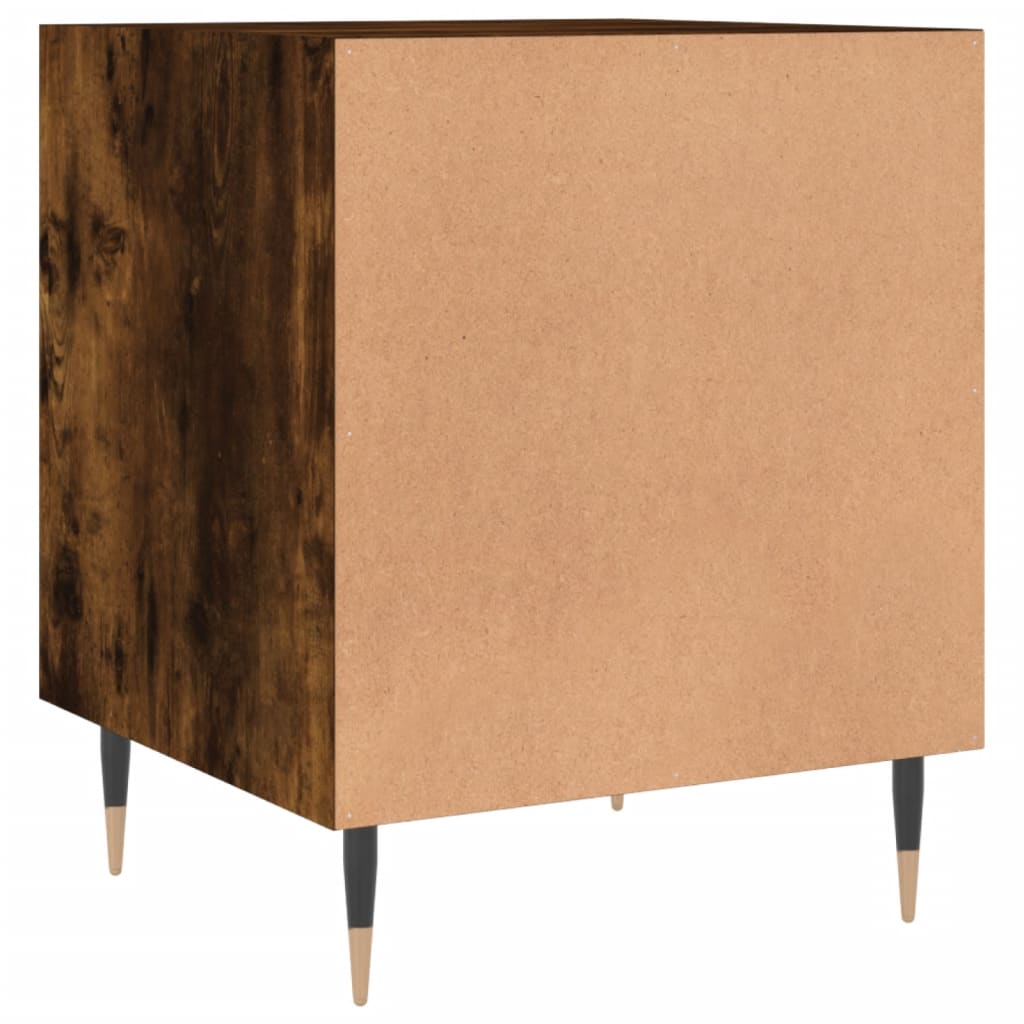 Nachtkastjes 2 St 40X40X50 Cm Bewerkt Hout Gerookt Eikenkleurig