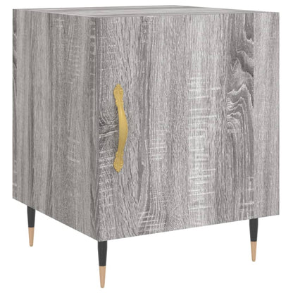 Nachtkastje 40X40X50 Cm Bewerkt Hout Grijs Sonoma Eikenkleurig