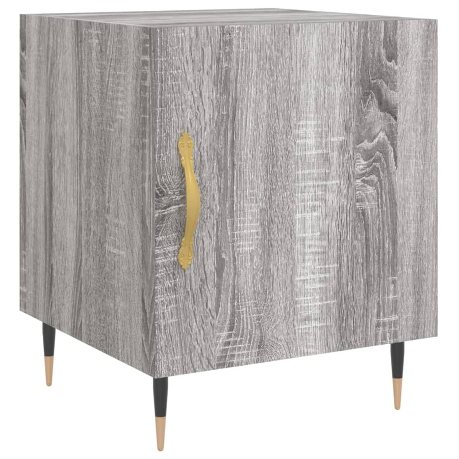 Nachtkastje 40X40X50 Cm Bewerkt Hout Grijs Sonoma Eikenkleurig
