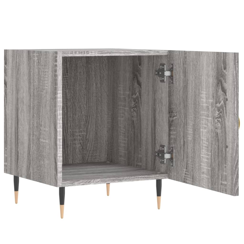 Nachtkastje 40X40X50 Cm Bewerkt Hout Grijs Sonoma Eikenkleurig