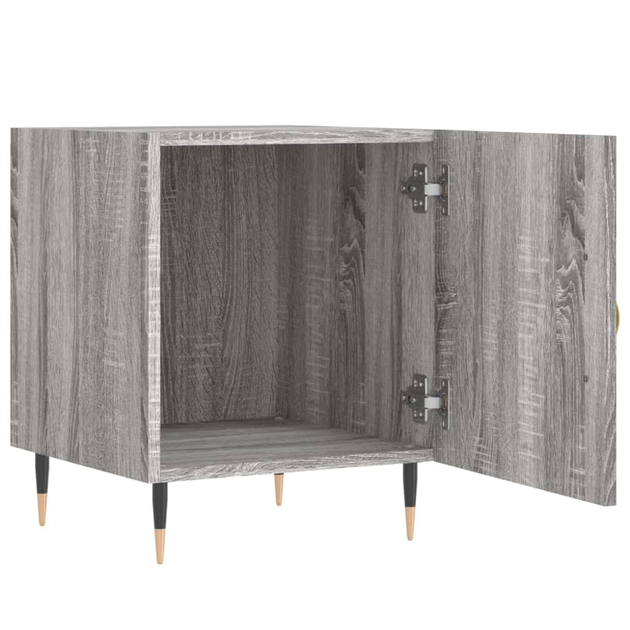 Nachtkastje 40X40X50 Cm Bewerkt Hout Grijs Sonoma Eikenkleurig