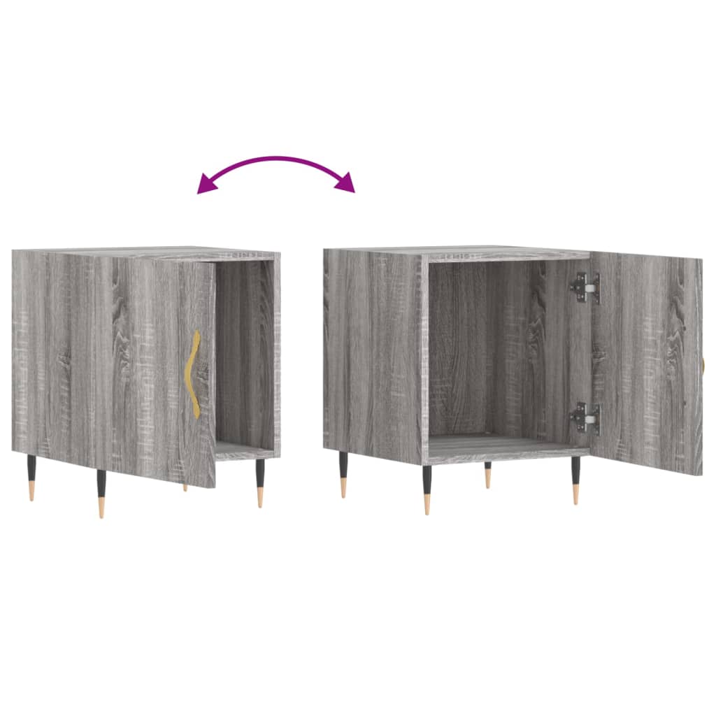 Nachtkastje 40X40X50 Cm Bewerkt Hout Grijs Sonoma Eikenkleurig