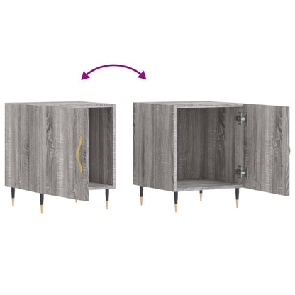 Nachtkastje 40X40X50 Cm Bewerkt Hout Grijs Sonoma Eikenkleurig
