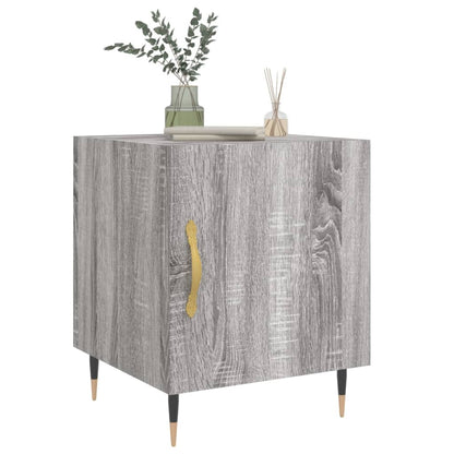 Nachtkastje 40X40X50 Cm Bewerkt Hout Grijs Sonoma Eikenkleurig