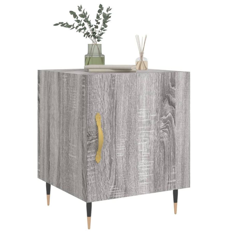 Nachtkastje 40X40X50 Cm Bewerkt Hout Grijs Sonoma Eikenkleurig
