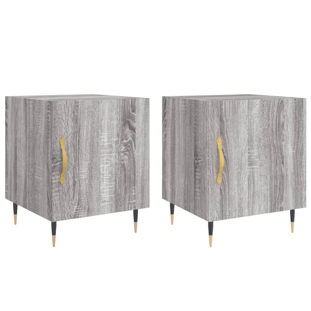 Nachtkastjes 2 St 40X40X50 Cm Bewerkt Hout Grijs Sonoma Eiken