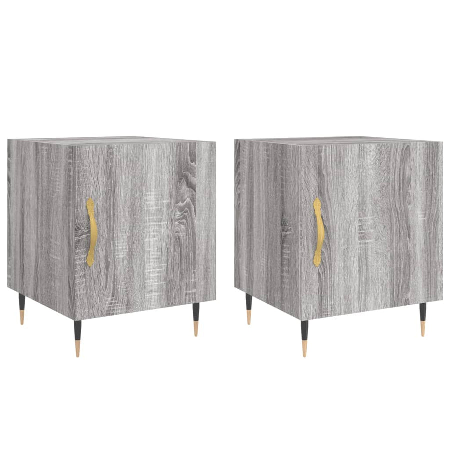 Nachtkastjes 2 St 40X40X50 Cm Bewerkt Hout Grijs Sonoma Eiken
