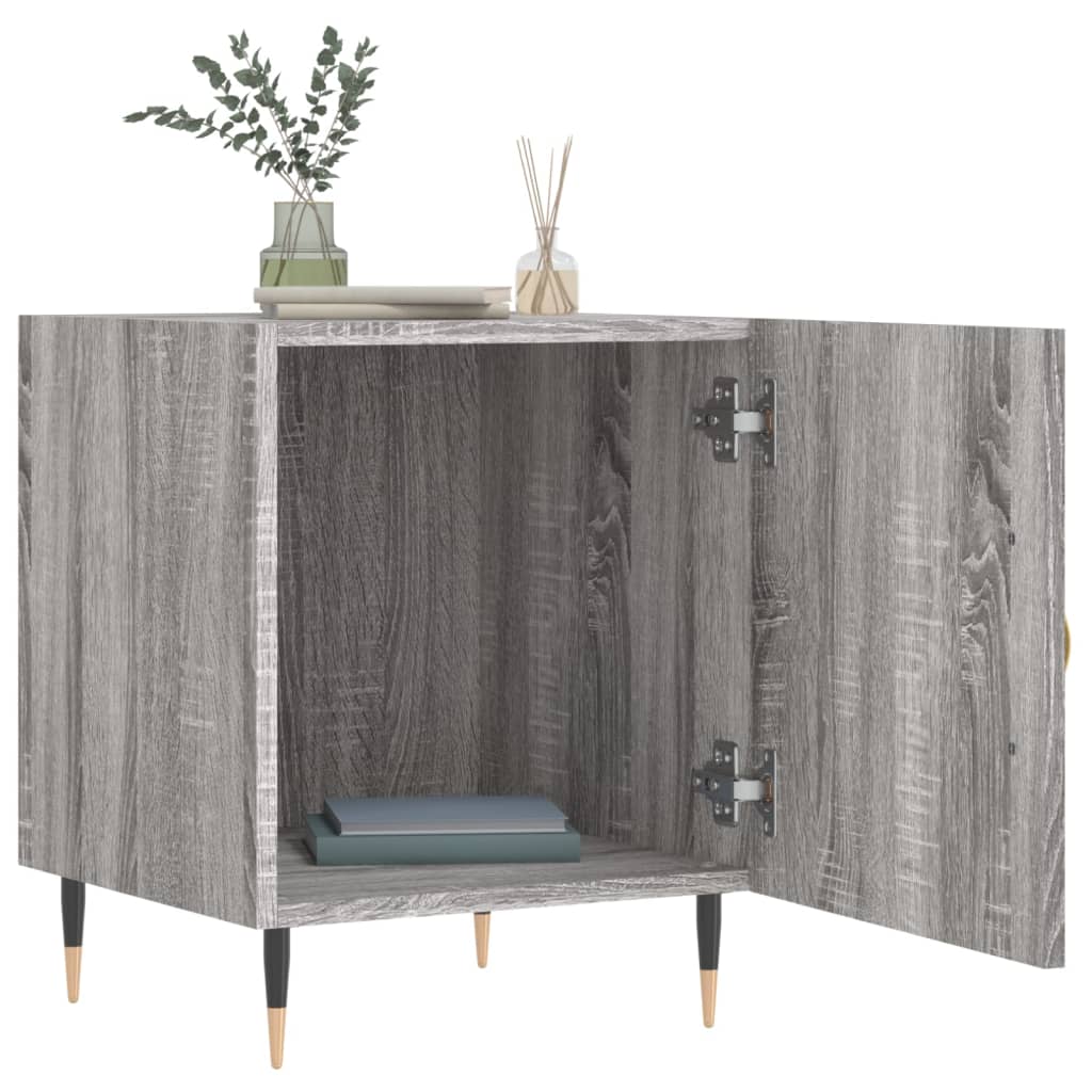 Nachtkastjes 2 St 40X40X50 Cm Bewerkt Hout Grijs Sonoma Eiken