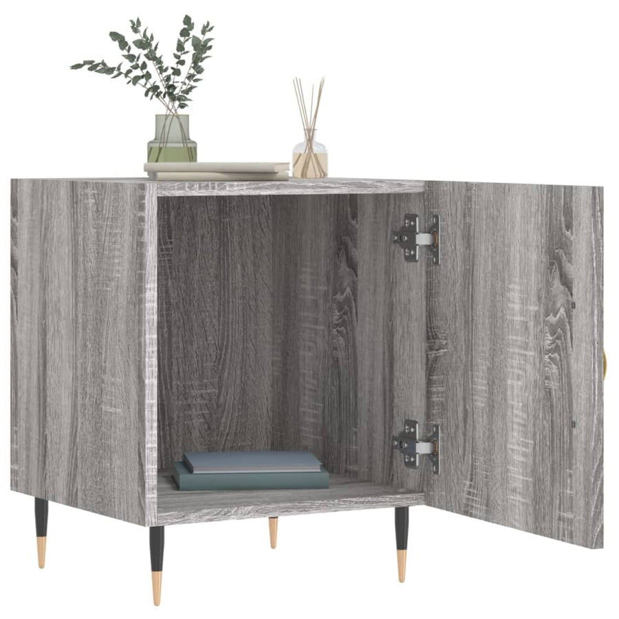 Nachtkastjes 2 St 40X40X50 Cm Bewerkt Hout Grijs Sonoma Eiken