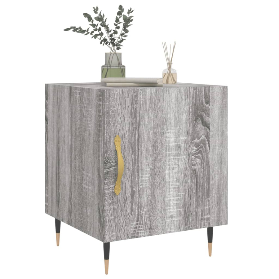 Nachtkastjes 2 St 40X40X50 Cm Bewerkt Hout Grijs Sonoma Eiken
