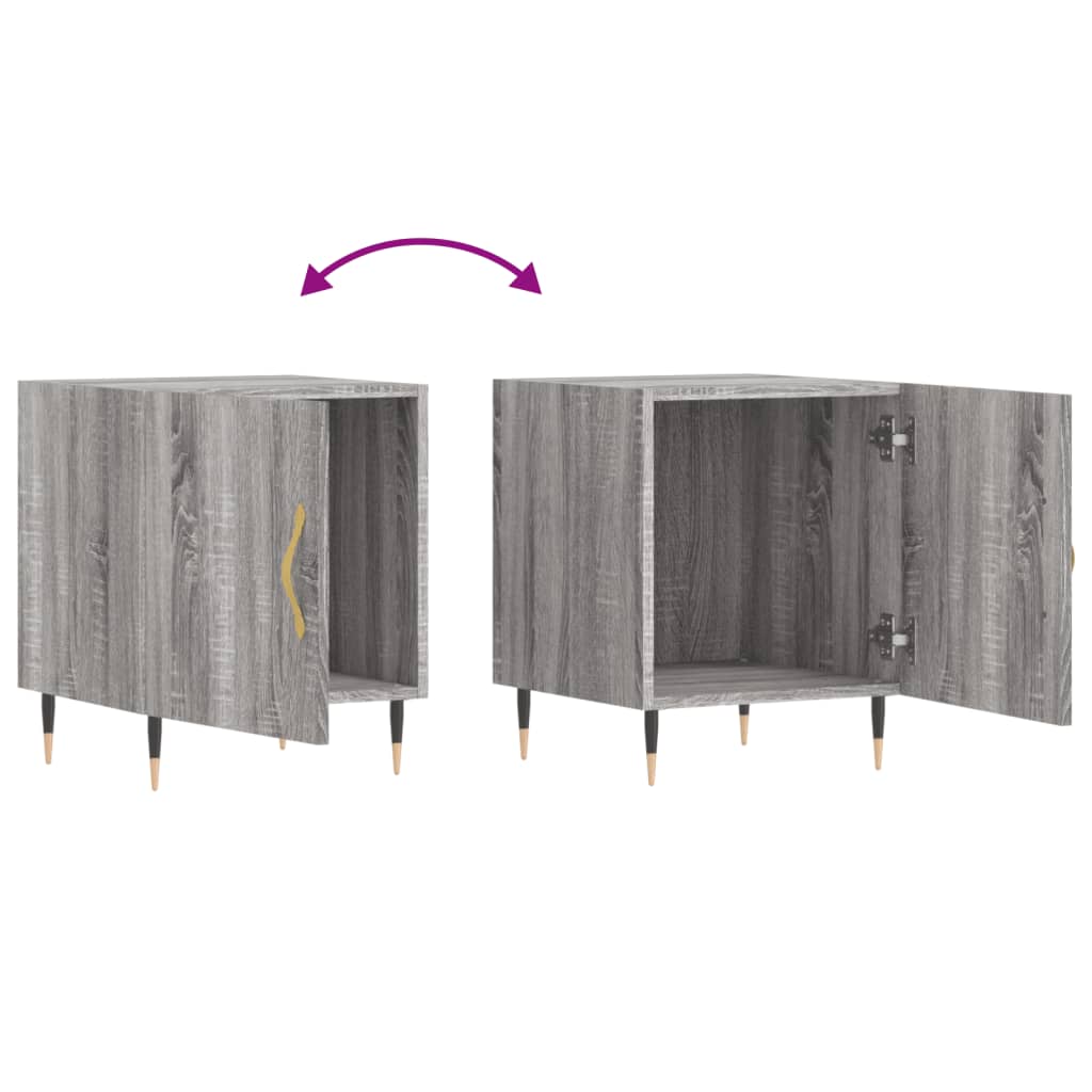 Nachtkastjes 2 St 40X40X50 Cm Bewerkt Hout Grijs Sonoma Eiken