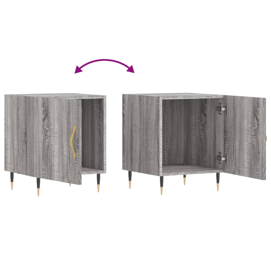 Nachtkastjes 2 St 40X40X50 Cm Bewerkt Hout Grijs Sonoma Eiken