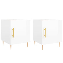 Nachtkastjes 40X40X50 Cm Bewerkt Hout 2 Hoogglans wit