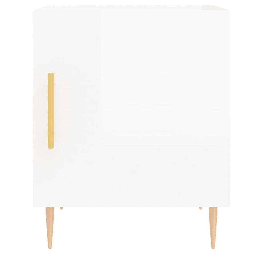Nachtkastjes 40X40X50 Cm Bewerkt Hout 2 Hoogglans wit