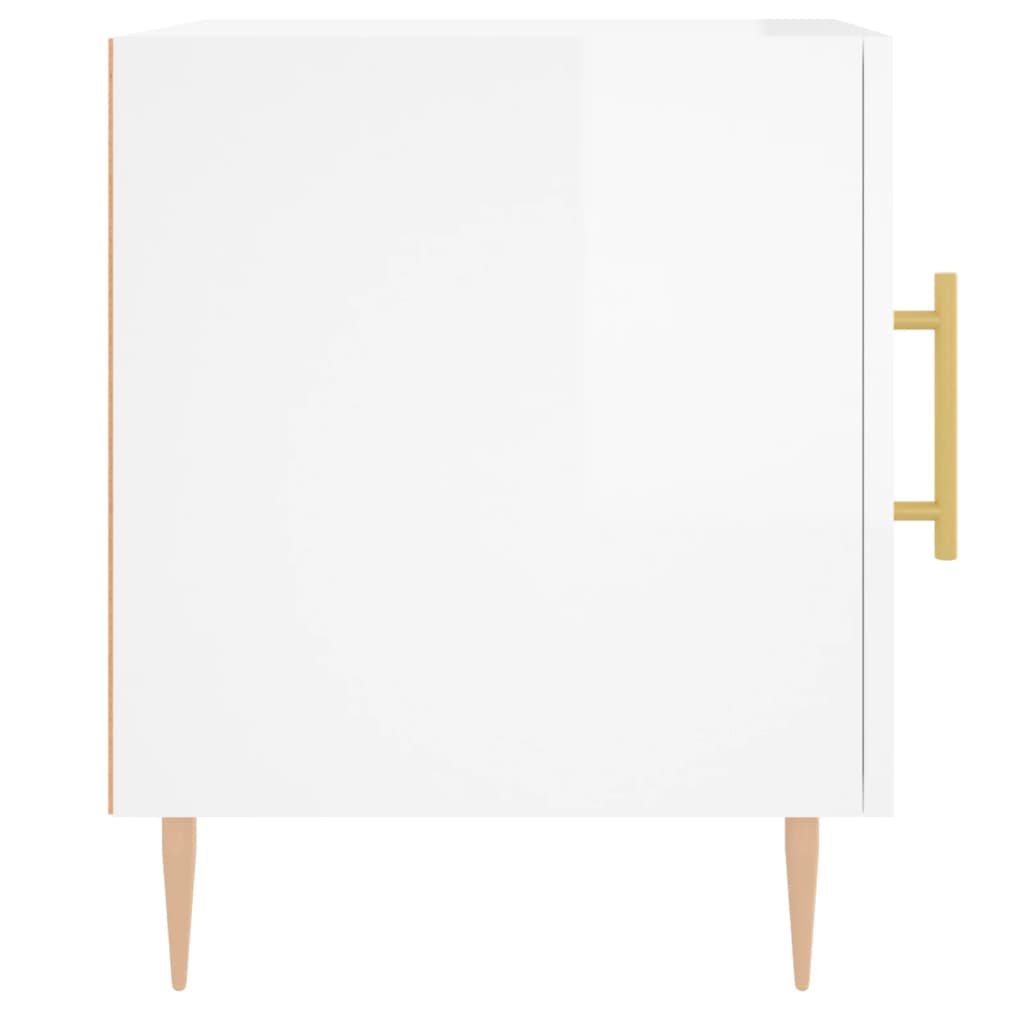 Nachtkastjes 40X40X50 Cm Bewerkt Hout 2 Hoogglans wit