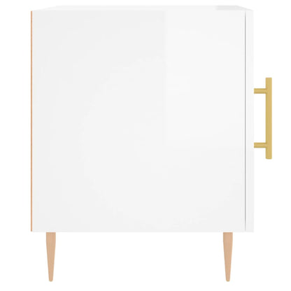 Nachtkastjes 40X40X50 Cm Bewerkt Hout 2 Hoogglans wit