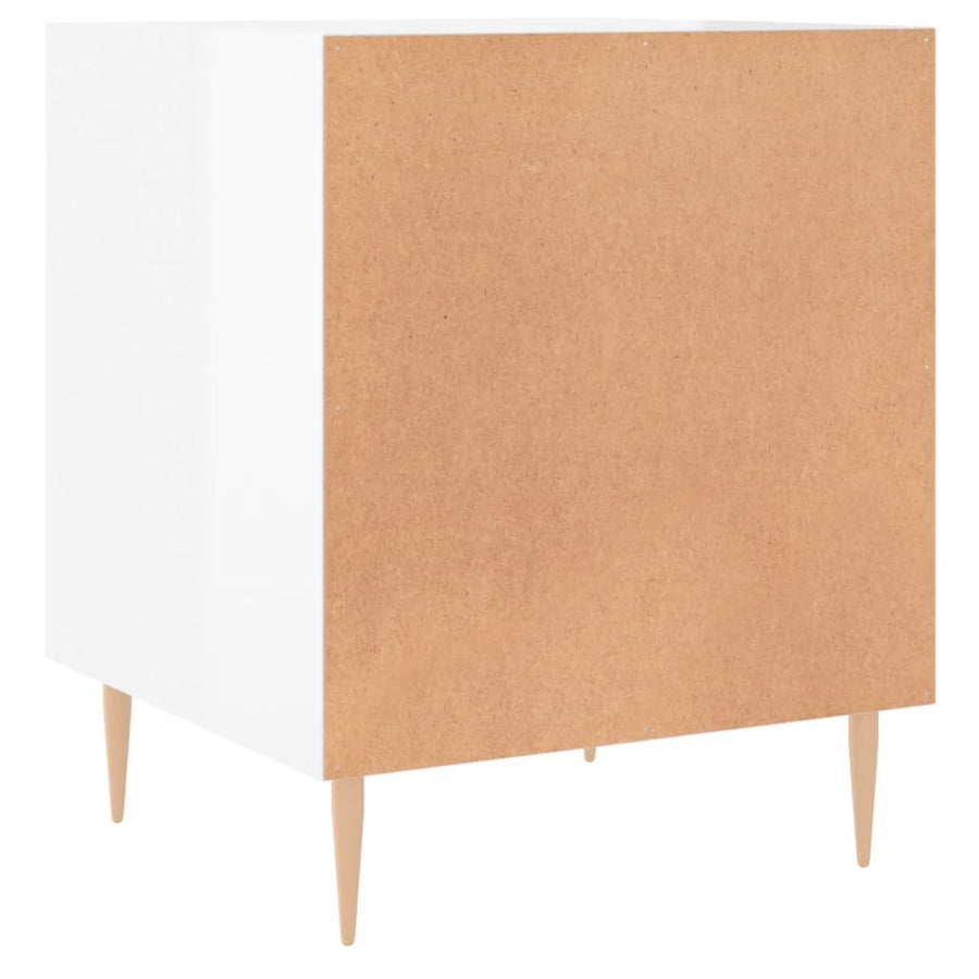 Nachtkastjes 40X40X50 Cm Bewerkt Hout 2 Hoogglans wit