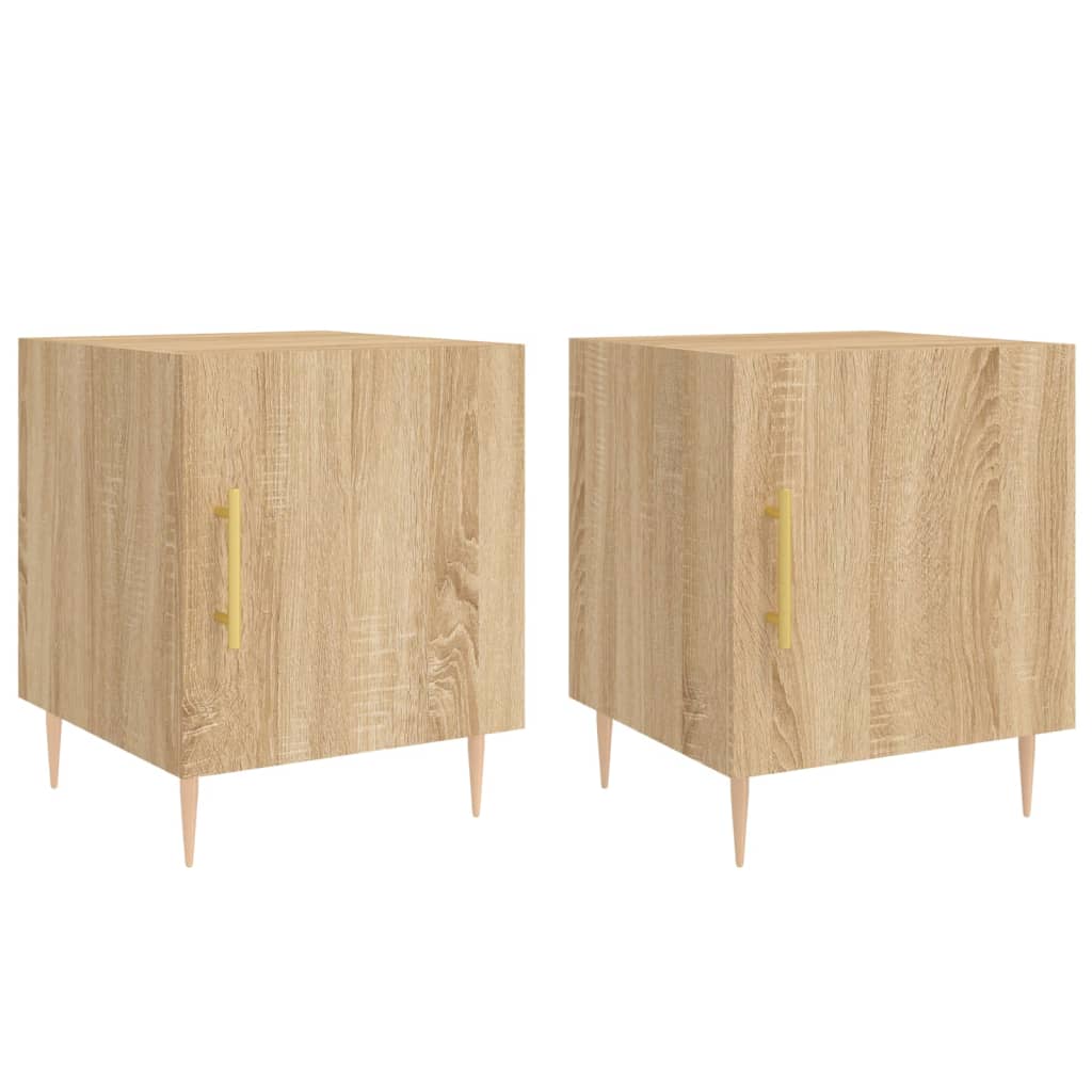 Nachtkastjes 40X40X50 Cm Bewerkt Hout Kleurig 2 Sonoma eiken
