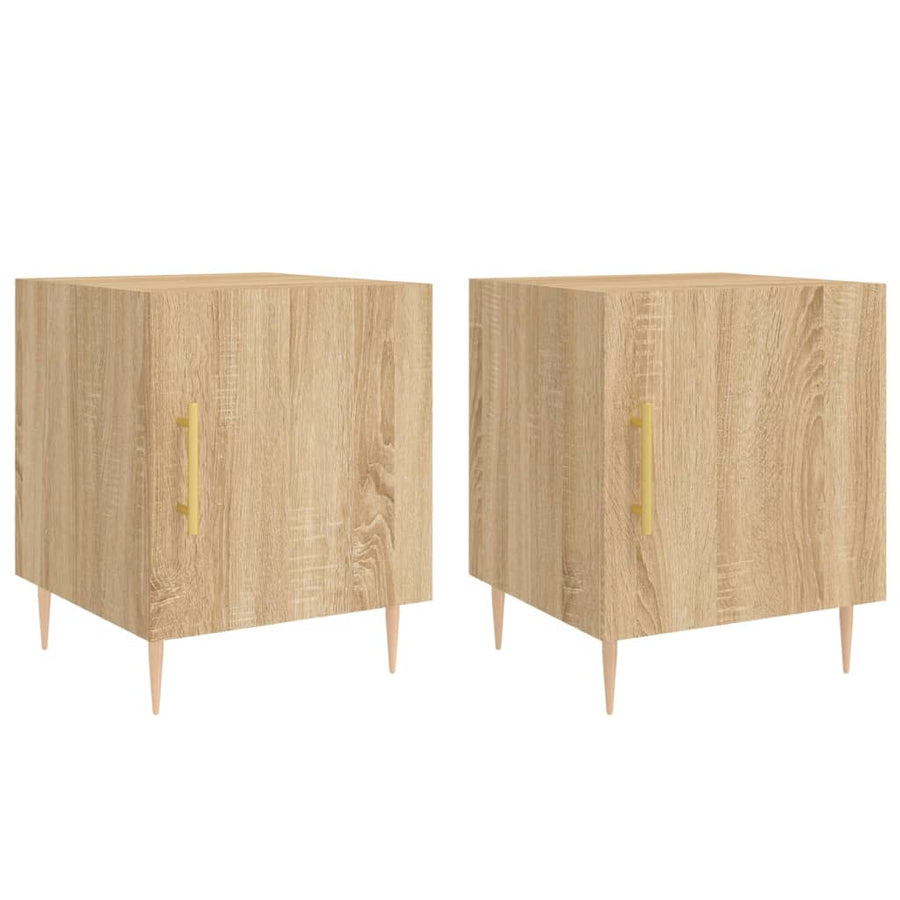 Nachtkastjes 40X40X50 Cm Bewerkt Hout Kleurig 2 Sonoma eiken