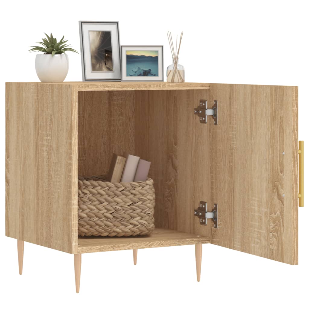 Nachtkastjes 40X40X50 Cm Bewerkt Hout Kleurig 2 Sonoma eiken