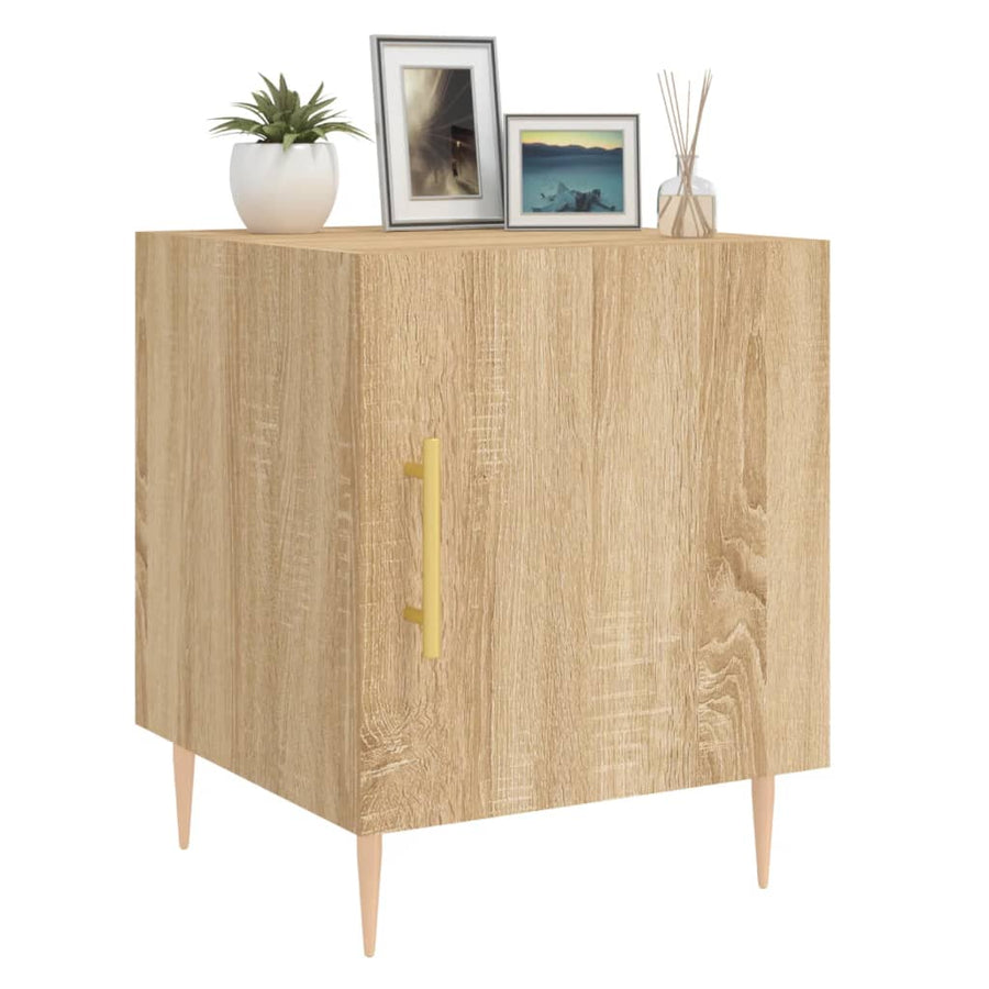 Nachtkastjes 40X40X50 Cm Bewerkt Hout Kleurig 2 Sonoma eiken