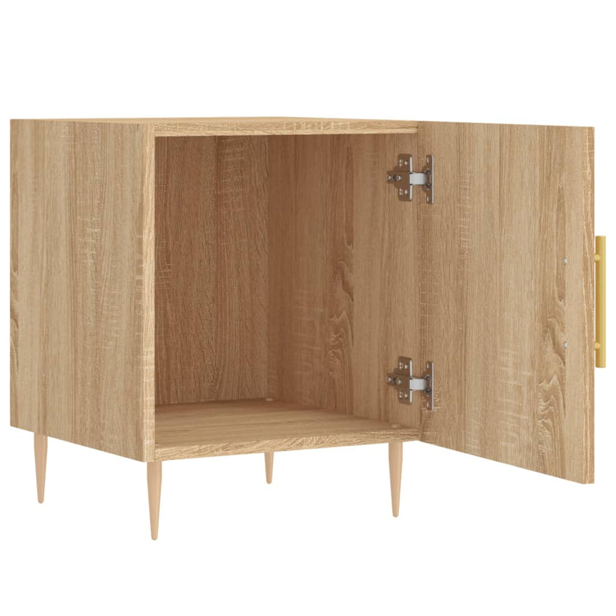 Nachtkastjes 40X40X50 Cm Bewerkt Hout Kleurig 2 Sonoma eiken
