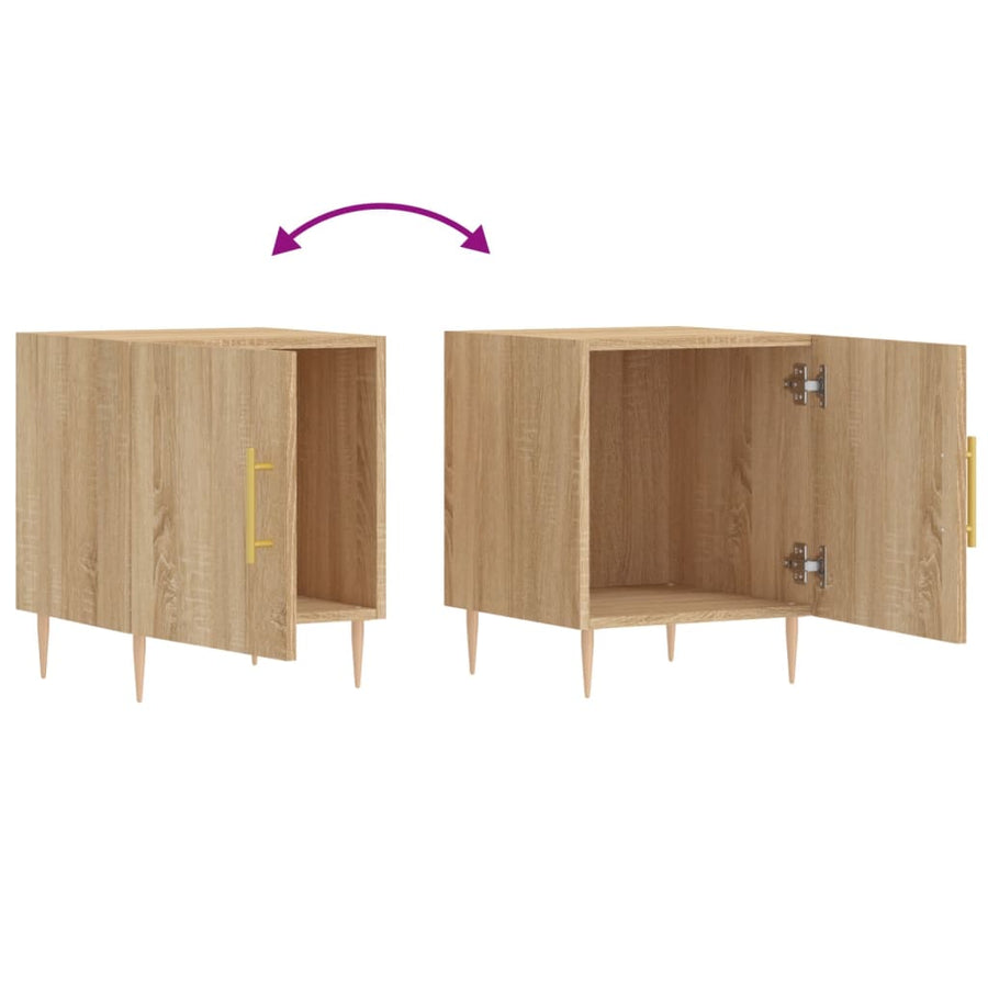 Nachtkastjes 40X40X50 Cm Bewerkt Hout Kleurig 2 Sonoma eiken