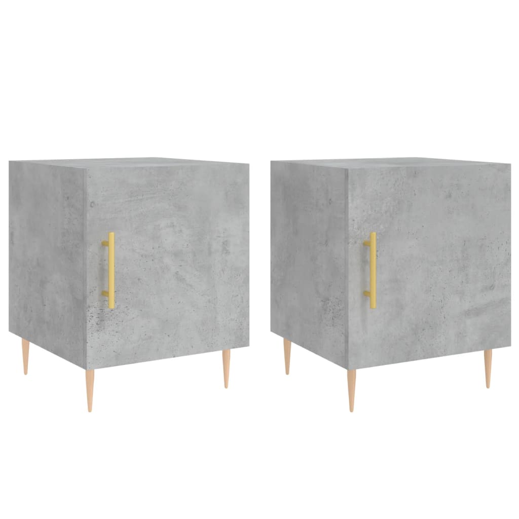 Nachtkastjes 40X40X50 Cm Bewerkt Hout 2 Betongrijs