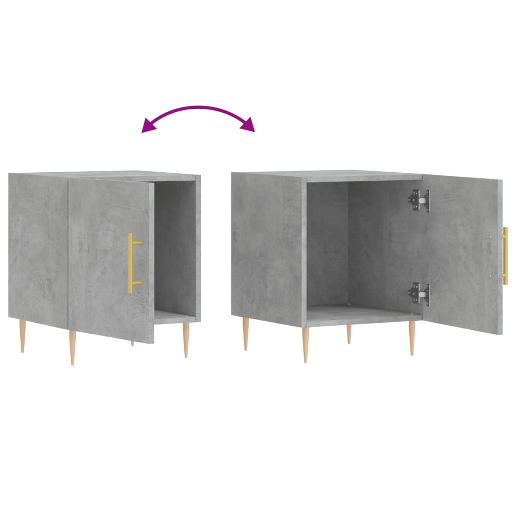Nachtkastjes 40X40X50 Cm Bewerkt Hout 2 Betongrijs
