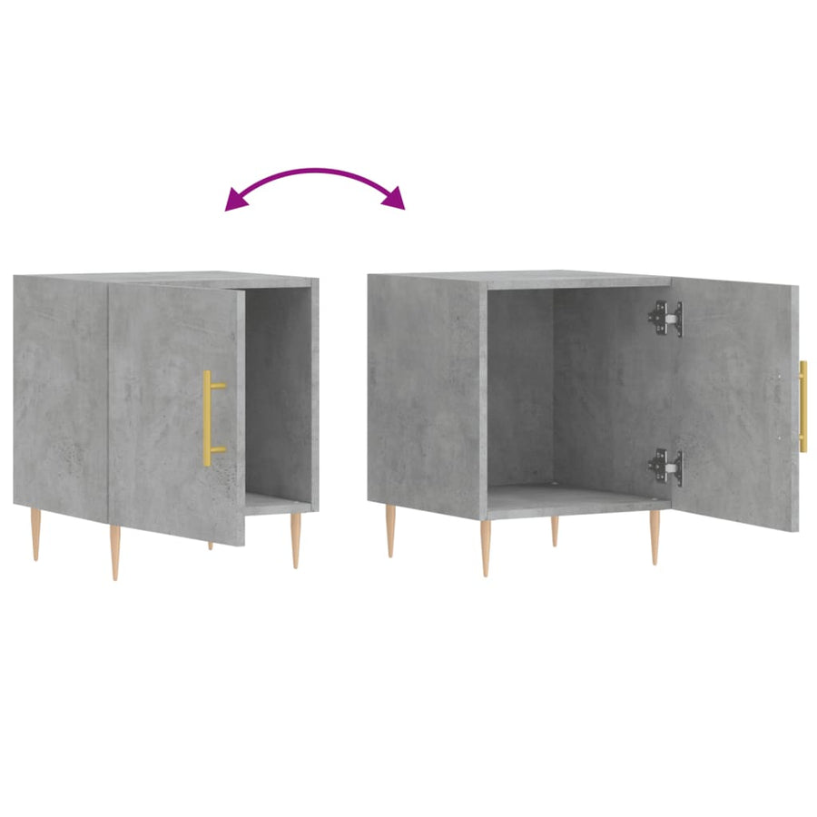 Nachtkastjes 40X40X50 Cm Bewerkt Hout 2 Betongrijs