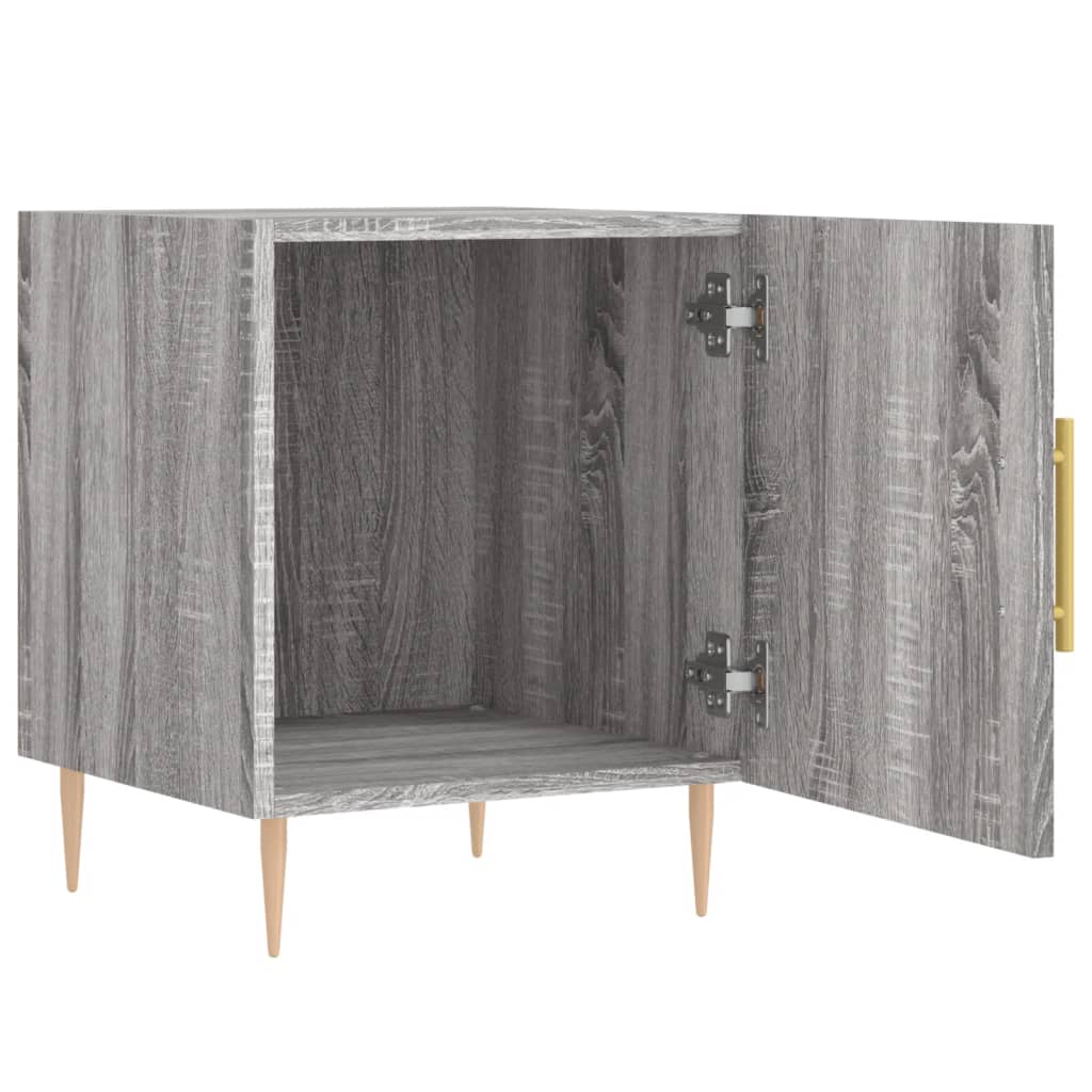 Nachtkastje 40X40X50 Cm Bewerkt Hout Eikenkleurig 1 Grijs sonoma