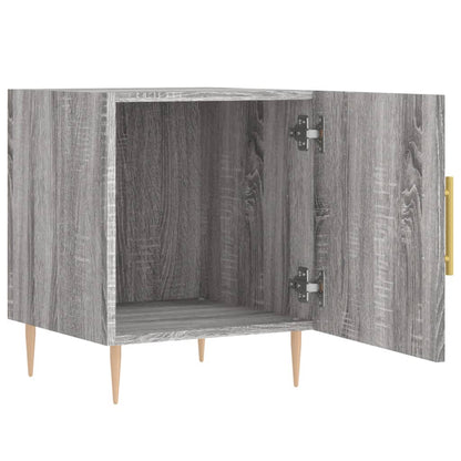 Nachtkastje 40X40X50 Cm Bewerkt Hout Eikenkleurig 1 Grijs sonoma