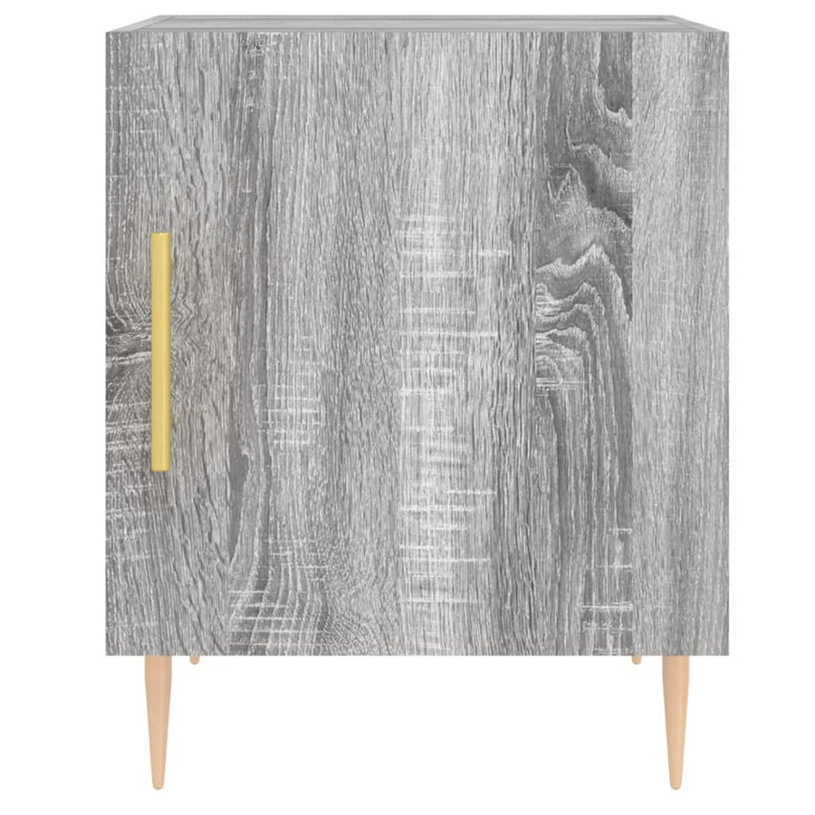 Nachtkastje 40X40X50 Cm Bewerkt Hout Eikenkleurig 1 Grijs sonoma