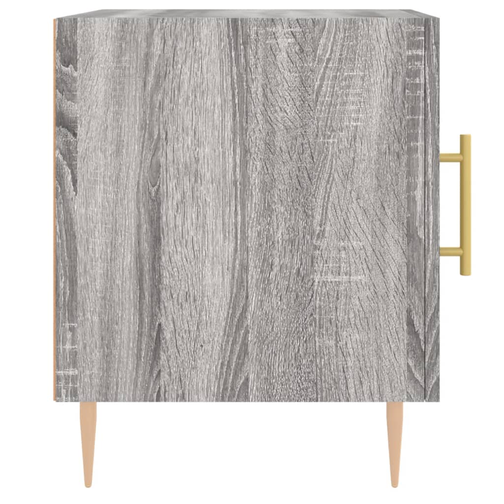 Nachtkastje 40X40X50 Cm Bewerkt Hout Eikenkleurig 1 Grijs sonoma