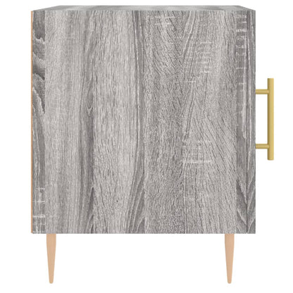 Nachtkastje 40X40X50 Cm Bewerkt Hout Eikenkleurig 1 Grijs sonoma