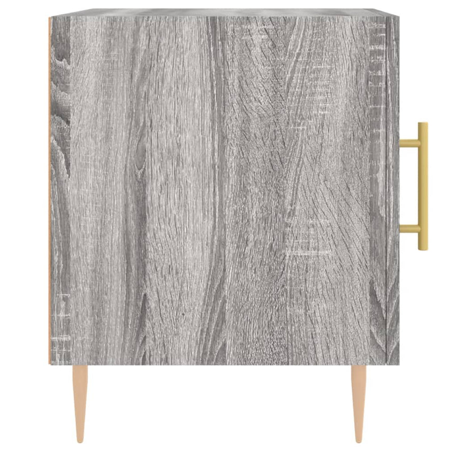 Nachtkastje 40X40X50 Cm Bewerkt Hout Eikenkleurig 1 Grijs sonoma