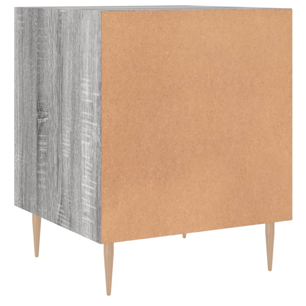 Nachtkastje 40X40X50 Cm Bewerkt Hout Eikenkleurig 1 Grijs sonoma