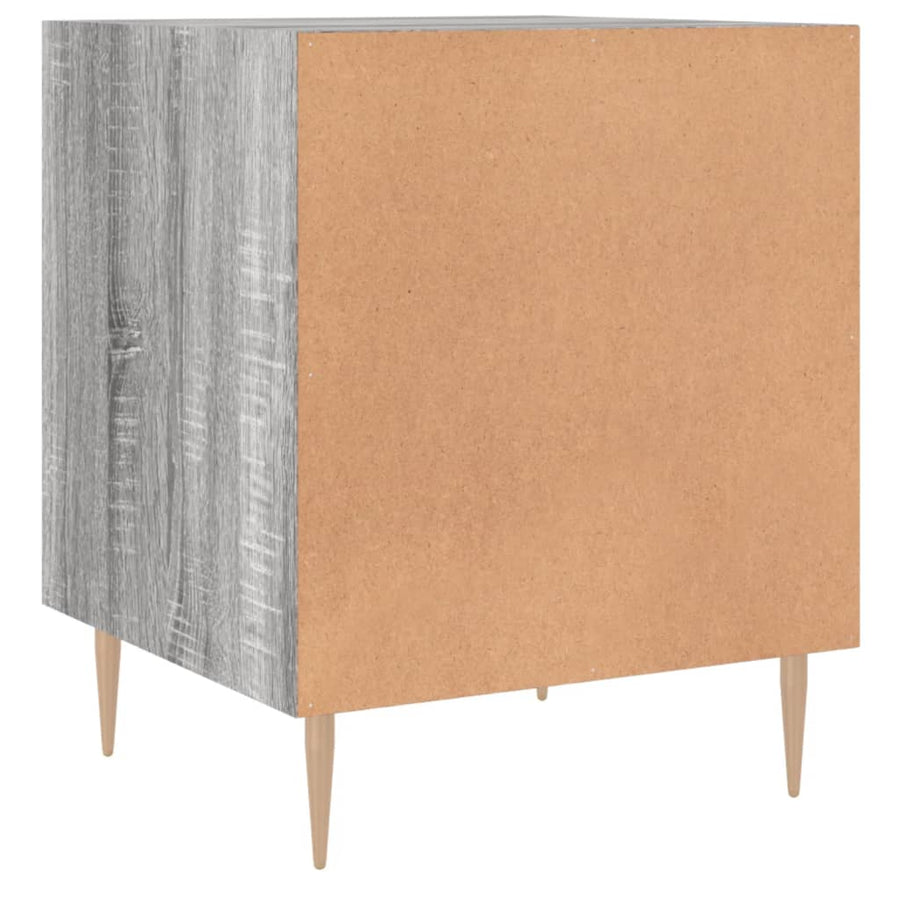 Nachtkastje 40X40X50 Cm Bewerkt Hout Eikenkleurig 1 Grijs sonoma