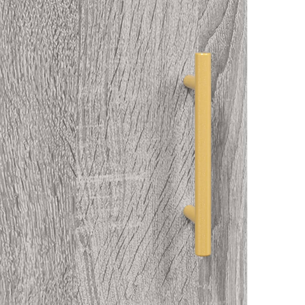 Nachtkastje 40X40X50 Cm Bewerkt Hout Eikenkleurig 1 Grijs sonoma